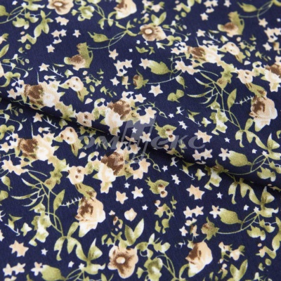 Плательная ткань "Фламенко" 1.1, 80 гр/м2, шир.150 см, принт растительный - купить в Ухте. Цена 241.49 руб.