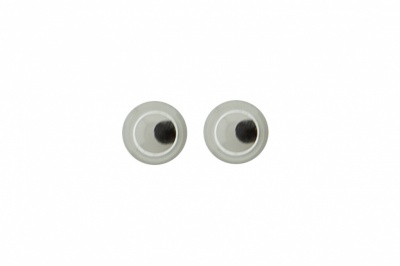 Глазки для игрушек, круглые, с бегающими зрачками, 6 мм/упак.100+/-5 шт, цв. -черно-белые - купить в Ухте. Цена: 30.13 руб.