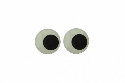 Глазки для игрушек, круглые, с бегающими зрачками, 8 мм/упак.50+/-2 шт, цв. -черно-белые - купить в Ухте. Цена: 15.88 руб.