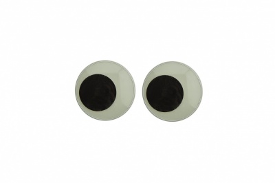 Глазки для игрушек, круглые, с ресничками, 10 мм/упак.50+/-2 шт, цв. -черно-белые - купить в Ухте. Цена: 21.24 руб.