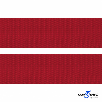 Красный- цв.171-Текстильная лента-стропа 550 гр/м2 ,100% пэ шир.30 мм (боб.50+/-1 м) - купить в Ухте. Цена: 475.36 руб.