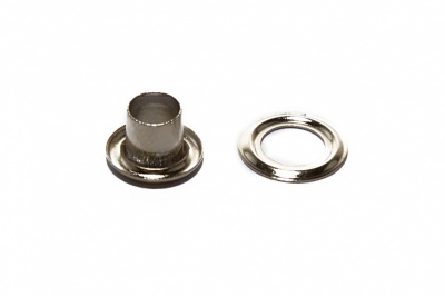 Люверсы металлические "ОмТекс", блочка/кольцо, (3 мм) - цв.никель - купить в Ухте. Цена: 0.18 руб.