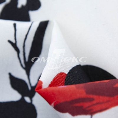 Плательная ткань "Фламенко" 22.1, 80 гр/м2, шир.150 см, принт растительный - купить в Ухте. Цена 239.03 руб.