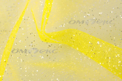 Сетка Глиттер, 40 гр/м2, шир.160см, цвет жёлтый - купить в Ухте. Цена 163.01 руб.