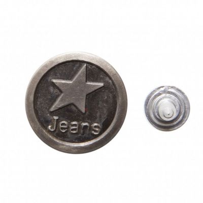 Пуговица джинсовая металлическая, 15 мм, в ассортименте - купить в Ухте. Цена: 1.62 руб.