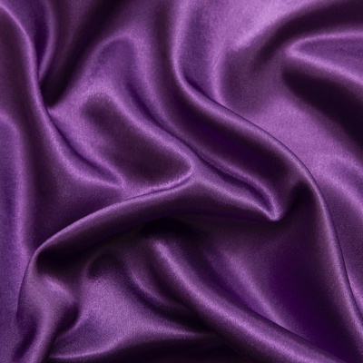 Поли креп-сатин 19-3536, 125 (+/-5) гр/м2, шир.150см, цвет фиолетовый - купить в Ухте. Цена 155.57 руб.
