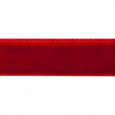 Лента бархатная нейлон, шир.12 мм, (упак. 45,7м), цв.45-красный - купить в Ухте. Цена: 392 руб.