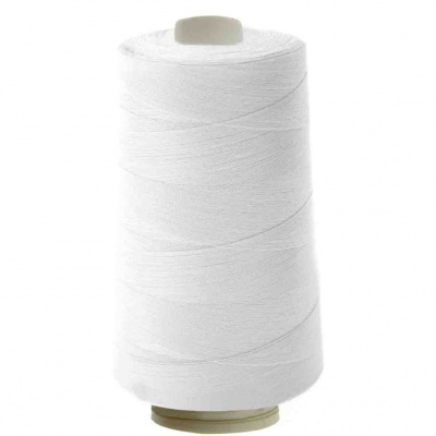 Швейные нитки (армированные) 28S/2, нам. 2 500 м, цвет белый - купить в Ухте. Цена: 148.95 руб.