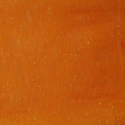 Сетка Глиттер, 24 г/м2, шир.145 см., оранжевый - купить в Ухте. Цена 117.24 руб.