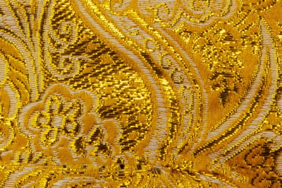 Ткань костюмная жаккард №12, 140 гр/м2, шир.150см, цвет жёлтый - купить в Ухте. Цена 383.29 руб.