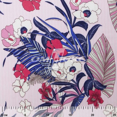 Плательная ткань "Фламенко" 18.1, 80 гр/м2, шир.150 см, принт растительный - купить в Ухте. Цена 239.03 руб.