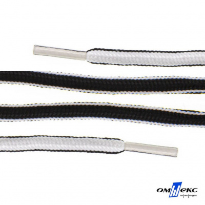 Шнурки #4-27, круглые 130 см, двухцветные (черно/белый) - купить в Ухте. Цена: 47.04 руб.