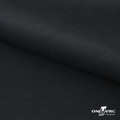Трикотажное полотно "Капри" 100% полиэстр, 152см, 320 г/м2, чёрный, м - купить в Ухте. Цена 374 руб.