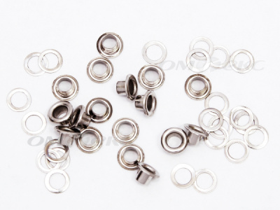 Люверсы металлические, блочка/кольцо, №3 (5 мм) упак.1000 шт- цв.никель - купить в Ухте. Цена: 215.60 руб.