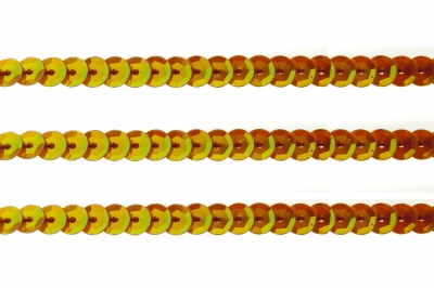 Пайетки "ОмТекс" на нитях, CREAM, 6 мм С / упак.73+/-1м, цв. 88 - оранжевый - купить в Ухте. Цена: 300.55 руб.