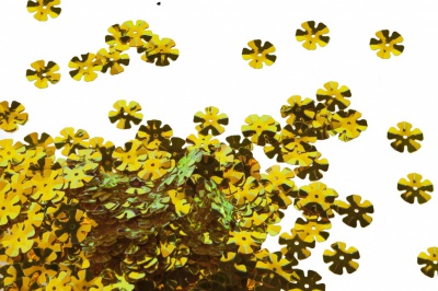 Пайетки "ОмТекс" россыпью,DOUBLE SIDED GOLD,цветок 14 мм/упак.50 гр, цв. 0460-золото - купить в Ухте. Цена: 80.93 руб.