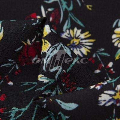 Плательная ткань "Фламенко" 6.2, 80 гр/м2, шир.150 см, принт растительный - купить в Ухте. Цена 239.03 руб.