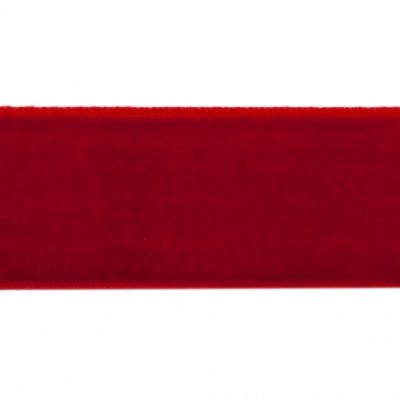 Лента бархатная нейлон, шир.25 мм, (упак. 45,7м), цв.45-красный - купить в Ухте. Цена: 981.09 руб.
