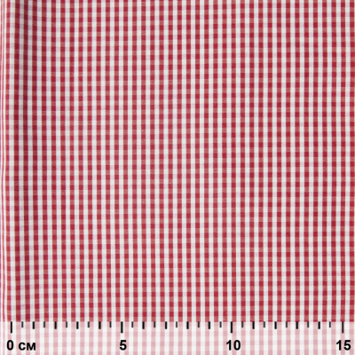 Ткань сорочечная Клетка Виши, 115 г/м2, 58% пэ,42% хл, шир.150 см, цв.5-красный, (арт.111) - купить в Ухте. Цена 306.69 руб.