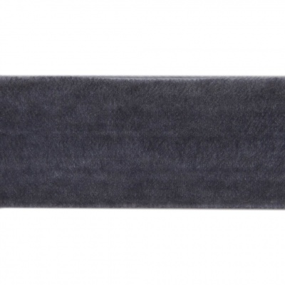 Лента бархатная нейлон, шир.25 мм, (упак. 45,7м), цв.189-т.серый - купить в Ухте. Цена: 981.09 руб.