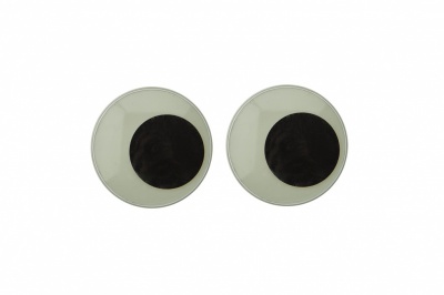 Глазки для игрушек, круглые, с бегающими зрачками, 24 мм/упак.50+/-2 шт, цв. -черно-белые - купить в Ухте. Цена: 60.32 руб.