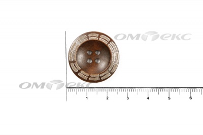 Пуговица деревянная круглая №53 (25мм) - купить в Ухте. Цена: 3.68 руб.