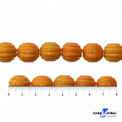 0309-Бусины деревянные "ОмТекс", 16 мм, упак.50+/-3шт, цв.003-оранжевый - купить в Ухте. Цена: 62.22 руб.