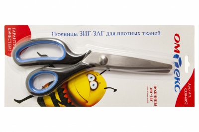 Ножницы арт.0330-6052 "ЗИГ-ЗАГ" 5 мм, для плотных тканей , 9"/ 229 мм - купить в Ухте. Цена: 740.56 руб.