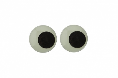 Глазки для игрушек, круглые, с бегающими зрачками, 15 мм/упак.50+/-2 шт, цв. -черно-белые - купить в Ухте. Цена: 46.92 руб.
