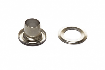 Люверсы металлические "ОмТекс", блочка/кольцо, (4 мм) - цв.никель - купить в Ухте. Цена: 0.24 руб.