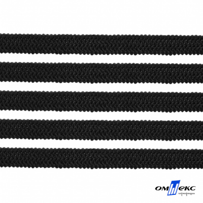 Лента эластичная вязанная (резинка) 4 мм (200+/-1 м) 400 гр/м2 черная бобина "ОМТЕКС" - купить в Ухте. Цена: 1.78 руб.
