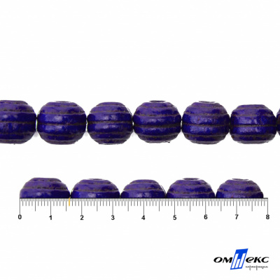 0309-Бусины деревянные "ОмТекс", 16 мм, упак.50+/-3шт, цв.018-фиолет - купить в Ухте. Цена: 62.22 руб.
