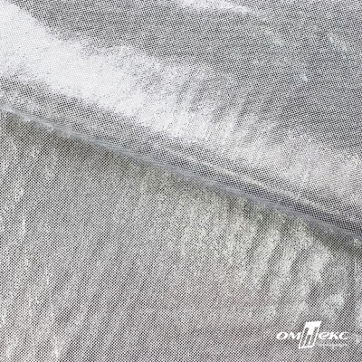 Трикотажное полотно голограмма, шир.140 см, #602 -белый/серебро - купить в Ухте. Цена 385.88 руб.