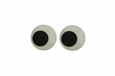 Глазки для игрушек, круглые, с бегающими зрачками, 12 мм/упак.50+/-2 шт, цв. -черно-белые - купить в Ухте. Цена: 38.32 руб.