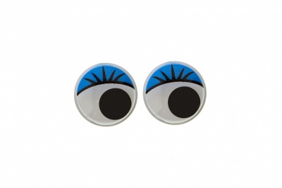 Глазки для игрушек, круглые, с бегающими зрачками, 8 мм/упак.50+/-2 шт, цв. -синий - купить в Ухте. Цена: 59.05 руб.