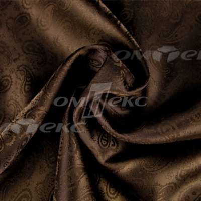 Ткань подкладочная жаккард Р14098, 19-1217/коричневый, 85 г/м2, шир. 150 см, 230T - купить в Ухте. Цена 166.45 руб.