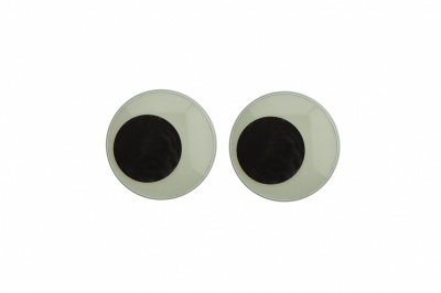 Глазки для игрушек, круглые, с бегающими зрачками, 18 мм/упак.50+/-2 шт, цв. -черно-белые - купить в Ухте. Цена: 41.81 руб.