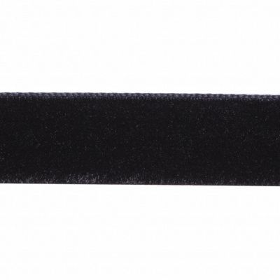 Лента бархатная нейлон, шир.12 мм, (упак. 45,7м), цв.03-черный - купить в Ухте. Цена: 448.27 руб.