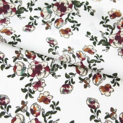 Плательная ткань "Фламенко" 23.1, 80 гр/м2, шир.150 см, принт растительный - купить в Ухте. Цена 264.56 руб.
