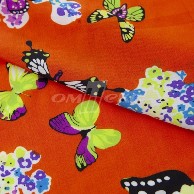 Плательная ткань "Софи" 7.1, 75 гр/м2, шир.150 см, принт бабочки - купить в Ухте. Цена 241.49 руб.