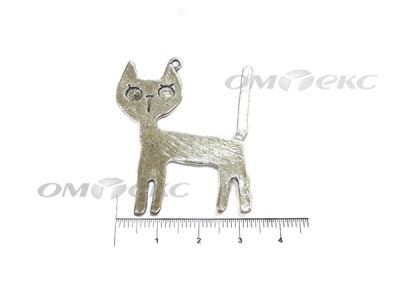 Декоративный элемент для творчества из металла "Кот" - купить в Ухте. Цена: 13.33 руб.